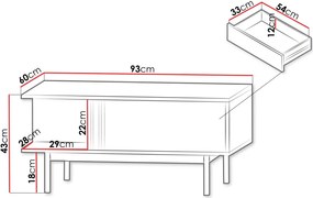 Τραπεζάκι σαλονιού Alsy Reg-Gkri Skouro