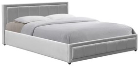 Κρεβάτι Huga pakoworld με αποθηκευτικό χώρο βελούδο γκρι 160x200εκ