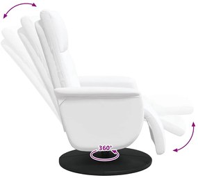 vidaXL Πολυθρόνα Ανακλινόμενη με Υποπόδιο Λευκή από Συνθετικό Δέρμα