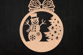 Intra απο ξύλο plywood 3mm-4mm πάχος Χριστουγεννιάτικο Στολίδι Χιονάνθρωπος Δίασταση 8x8 cm INTRAFABR-110388099