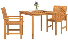 vidaXL Σέτ φαγητού για κήπο 3 pcs Καφέ 90 x 90 x 74 cm