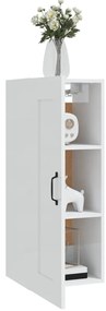 vidaXL Ντουλάπι Κρεμαστό Γυαλ. Λευκό 35x34x90 εκ. Επεξεργασμένο Ξύλο
