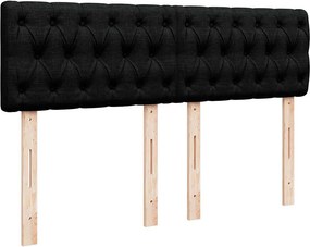 vidaXL Κρεβάτι Boxspring με Στρώμα Μαύρο 140x200 εκ. Υφασμάτινο