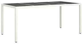 vidaXL Τραπέζι Κήπου Άσπρο 190x90x75 εκ. Πολυ Ράταν