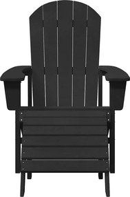 vidaXL Καρέκλα Adirondack Μαύρο HDPE