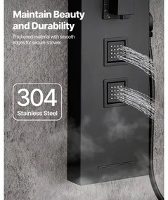 VEVOR Shower Panel Tower System Stainless Steel Column Rainfall Head Massage Jet