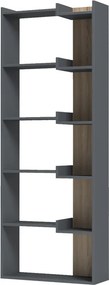 Βιβλιοθήκη Corpus pakoworld ανθρακί-sonoma 61x22x162εκ