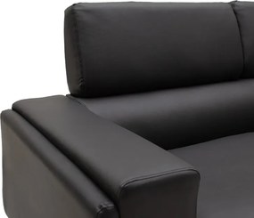 Σετ σαλονιού Shea pakoworld 2τεμ pu σε μαύρη απόχρωση