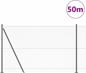 vidaXL Στύλος Περιφράξεων Γκρι 50 x 1,6 μ (13 mm πλέγμα)