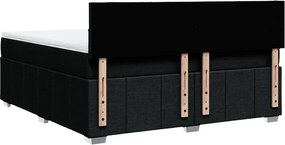 vidaXL Κρεβάτι Boxspring με Στρώμα Μαύρο 180x200 εκ. Υφασμάτινο