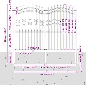 vidaXL Φράχτης Κήπου KAMPEN 240 x 228 εκ Mesh Γκρι