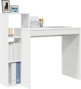 vidaXL Γραφείο με ράφι Λευκό 100 x 40 x 90 cm Επεξεργασμένο ξύλο