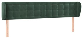 Κεφαλάρι με Πτερύγια Σκούρο Πράσινο 203x23x78/88 εκ. Βελούδινο 3117647
