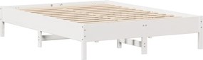 vidaXL Σκελετός Κρεβ. Χωρίς Στρώμα Λευκό 135x190 εκ Μασίφ Πεύκο