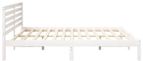 vidaXL Σκελετός Κρεβατιού Λευκό 180 x 200 cm Μασίφ ξύλο πεύκου