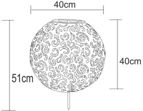 Ηλιακό Καρφωτό Φωτιστικό LED 0,12W ΙΡ44 50cm Globo Lighting-33745R-Σκουριασμένο 33745R