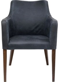 Καρέκλα Mode Με Μπράτσα Δερμάτινη Γκρι 58x67x87εκ - Γκρι