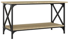 vidaXL Τραπεζάκι Σαλονιού Sonoma Δρυς 80x45x45 εκ Επεξ. Ξύλο + Σίδηρος