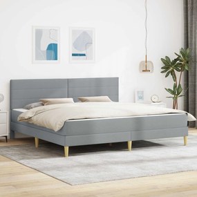 vidaXL Σκελετός Κρεβατιού Ανοιχτό γκρι 200 x 200 cm Πολυεστέρας