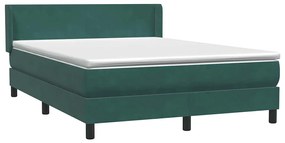 vidaXL Κρεβάτι Boxspring με Στρώμα Σκούρο Πράσινο 160x210εκ. Βελούδινο