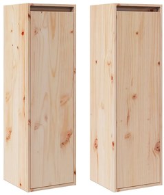vidaXL Ντουλάπια Τοίχου 2 τεμ. 30 x 30 x 100 εκ. από Μασίφ Ξύλο Πεύκου