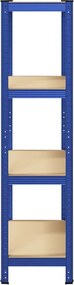vidaXL Ραφιέρα 4 Επιπέδων Μπλε από Ατσάλι &amp; Επεξεργασμένο Ξύλο