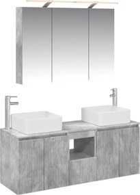 vidaXL Σετ Ντουλαπιών Μπάνιου 4 pcs Γκρι Σκυροδέματος