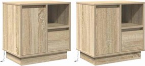 vidaXL Κομοδίνο 2 τμχ. Δρύς Sonoma 50 x 34,5 x 50 εκ.