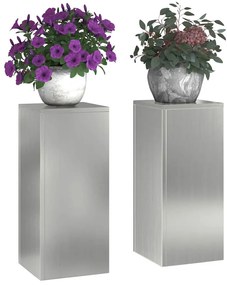 vidaXL Πυλώνας Υπαίθριων Γλαστρών , 2 τεμάχια, 24 x 24 x 55 εκ, Γαλβανισμένο Ατσάλι.