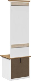 vidaXL Ντουλάπι διαδρόμου με γάντζους BODO Λευκό και καφέ 50x40x157 cm