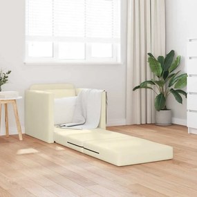 vidaXL Καναπές-Κρεβάτι με μαξιλάρι Κρεμ 74 x 77 x 81 εκ. Τεχνητό δέρμα