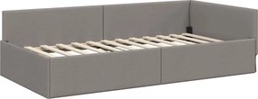 vidaXL Κρεβάτι Γωνίας Taupe 90 x 200 cm ύφασμα