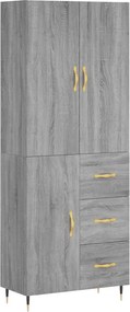 vidaXL Ντουλάπι Γκρι Sonoma 69,5 x 34 x 180 εκ. Επεξεργασμένο Ξύλο