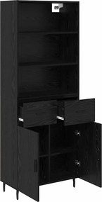 vidaXL Highboard 2 pcs Μαύρη Οξυά 69,5 x 34 x 180 εκ.