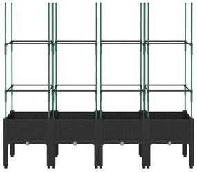 Ζαρντινιέρα Κήπου με Καφασωτό Μαύρο 160 x 40 x 142,5 εκ. από PP - Μαύρο