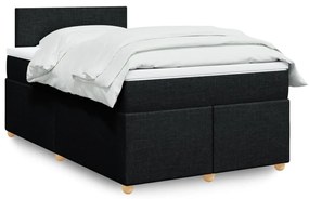 Κρεβάτι Boxspring με Στρώμα Μαύρο 120x200 εκ. Υφασμάτινο