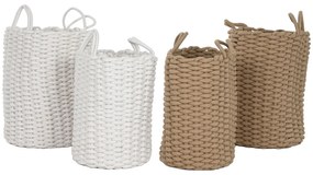 Σετ Καλαθιών Home ESPRIT Λευκό Μπεζ Σχοινί 30 x 30 x 43 cm 2 Τεμάχια (x2)