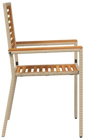 vidaXL Καρέκλες κήπου που σωριάζονται 4 pcs Καφέ, Μπεζ