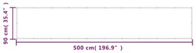 Διαχωριστικό Βεράντας Αν. Γκρι 90x500εκ 100% Πολ. Ύφασμα Oxford - Γκρι