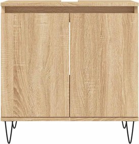 vidaXL Ντουλάπι Μπάνιου Sonoma Δρυς 58 x 33 x 60 εκ. από Επεξεργ. Ξύλο