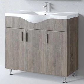 Bathroom Βench with Sink SIENA 100 Sonoma Dark 100x46x85 εκ.