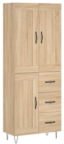 vidaXL Ντουλάπι Sonoma δρυς 69,5 x 34 x 180 εκ. από Επεξεργασμένο Ξύλο