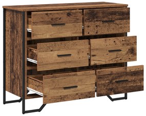 vidaXL Κουτί με Συρτάρια Παλιού Ξύλου 91x35.5x74.5 εκ Επεξεργασμένο Ξύλο