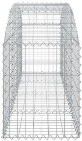 Συρματοκιβώτιο Τοξωτό 200x50x60/80εκ. από Γαλβανισμένο Χάλυβα - Ασήμι