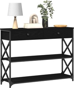 vidaXL Κονσόλα Τραπέζι Μαύρη δρυς 100 x 28 x 75 εκ
