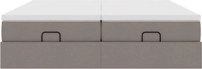 vidaXL Οθωμανικό κρεβάτι με στρώματα Taupe 160x200cm ύφασμα