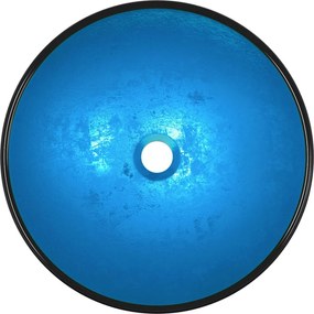 vidaXL Νιπτήρας Μπλε 42 x 14 εκ. από Ψημένο Γυαλί