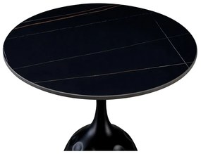 VOLCANO SIDE TABLE ΜΑΥΡΟ ΜΕ ΟΨΗ ΜΑΡΜΑΡΟΥ ΜΑΥΡΟ 50x50xH61cm