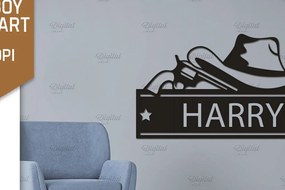 Intra απο ξύλο plywood 3mm-4mm πάχος - Cowboy Wall Art Laser Cut. Χαρτί καουμπόη Δίασταση 40x50 cm INTRAFABR-87116403