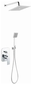 Σετ Μπαταρίας Εντοιχισμού Algeo Square Chrome Ferro Μέταλλο, Κεραμικό